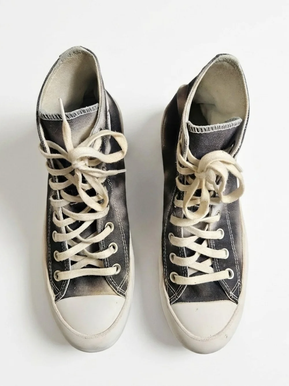 Converse Chuck Taylor Lugged Tie Dye High Top Platform Sneakers Black Grey 9 - Picture 2 of 13